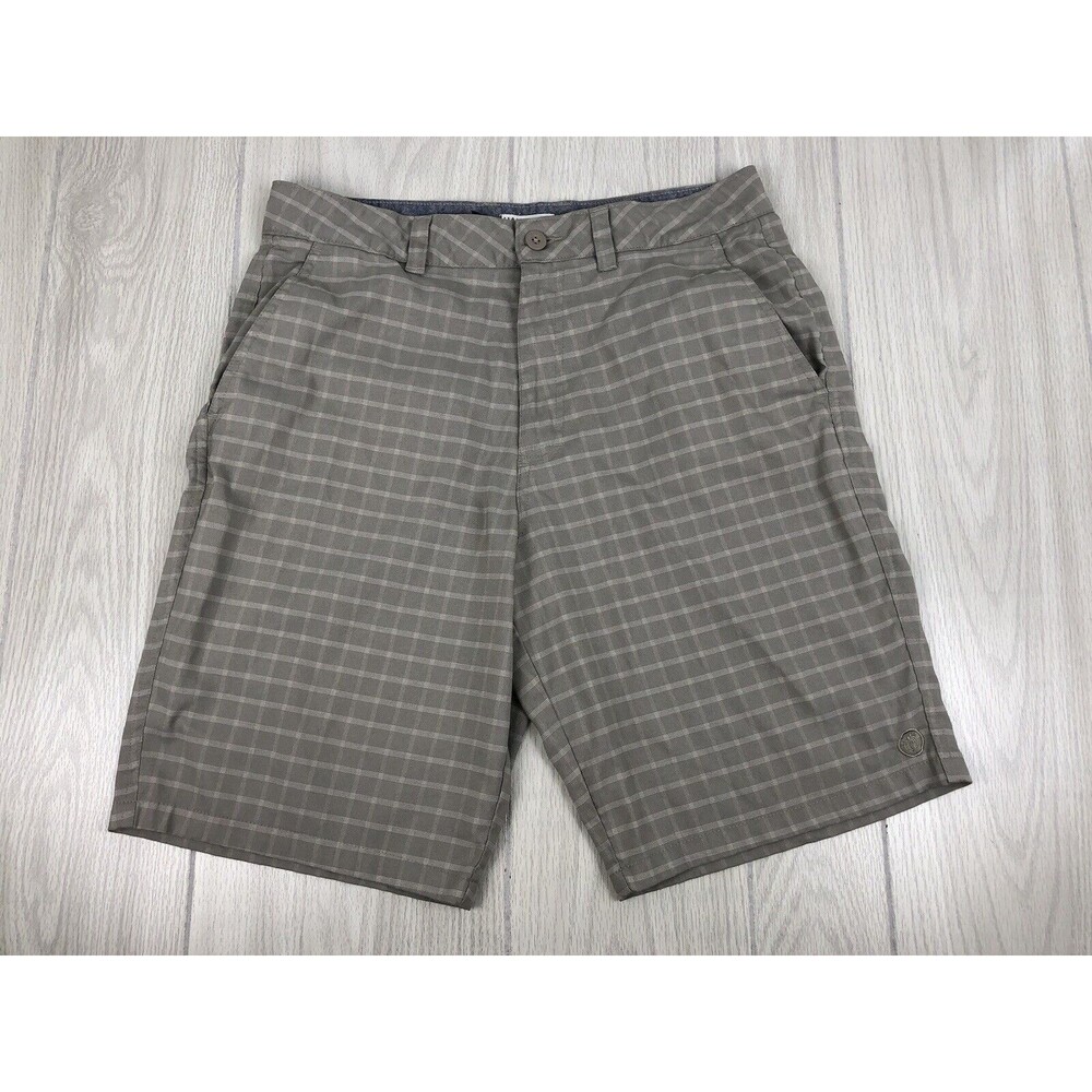 Hang Ten California Men’s Classic Plaid Shorts Size 34 Tan/Taupe/Beige